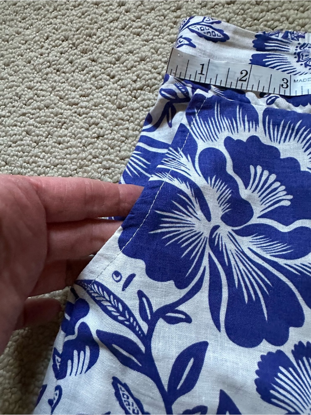 NWT Rachel Zoe Linen Blend Palazzo Pants Blue White Floral Coastal Boho Sz S - Picture 6 of 15
